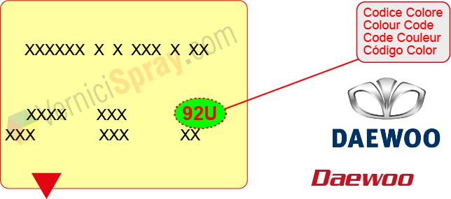 Encuentra el código de color DAEWOO