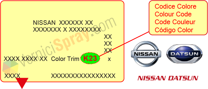 Encuentra el código de color DATSUN/NISSAN