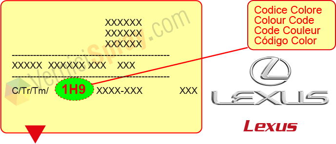 Encuentra el código de color LEXUS