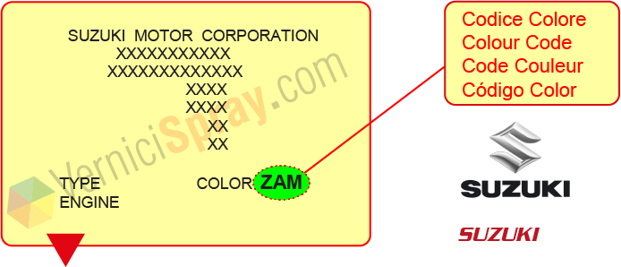 Encuentra el código de color SUZUKI